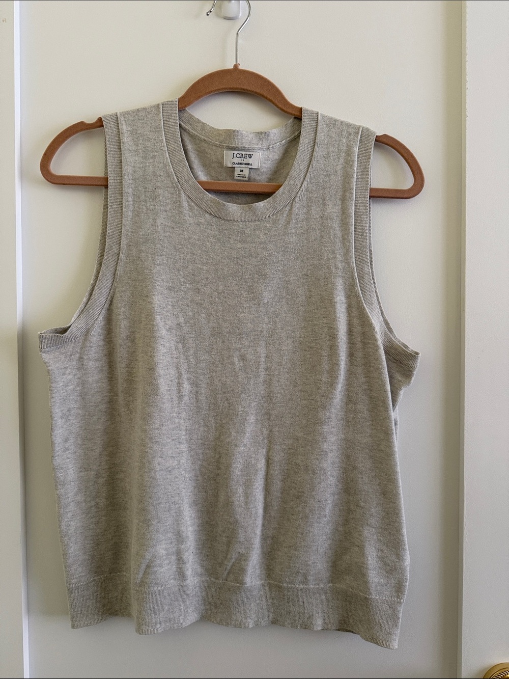 J. Crew Sleeveless Knit Tank Top in Heather Gray